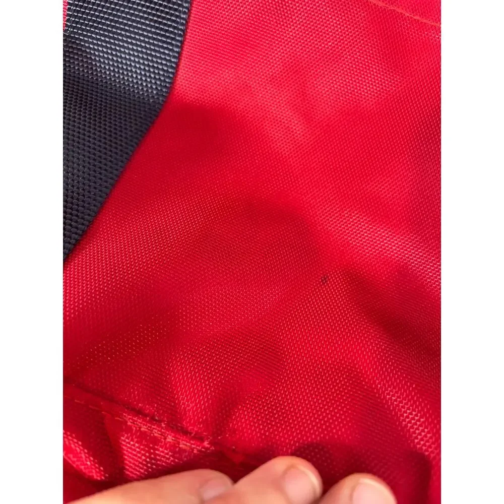 Lands' End Vintage 90s Red Travel Nylon Carry-On Weekend Luggage Tote Bag